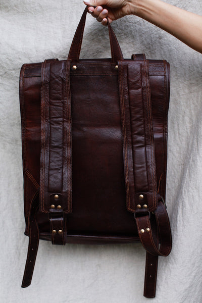 artisan genuine leather backpack