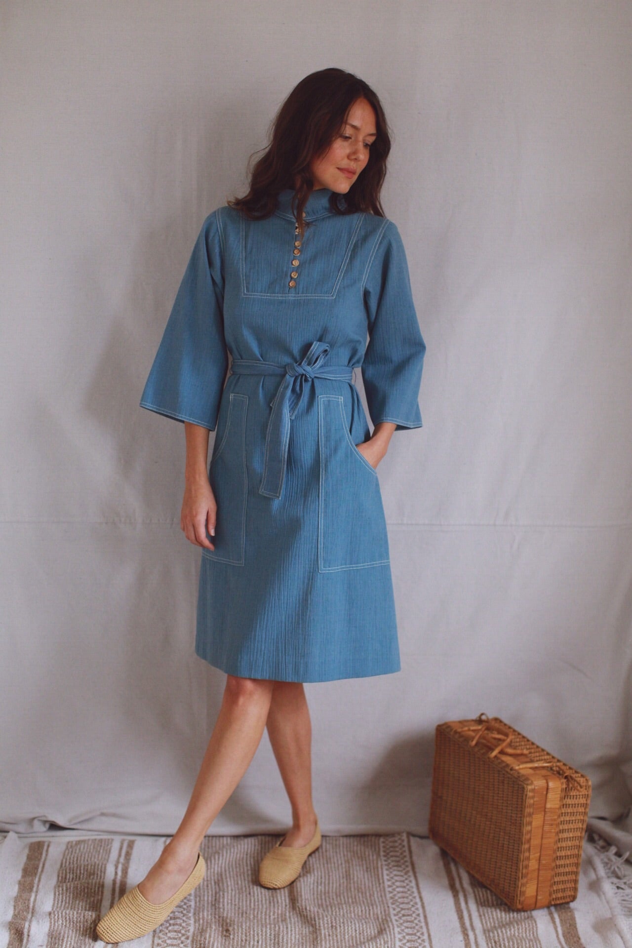 ~ small vintage button dress ~